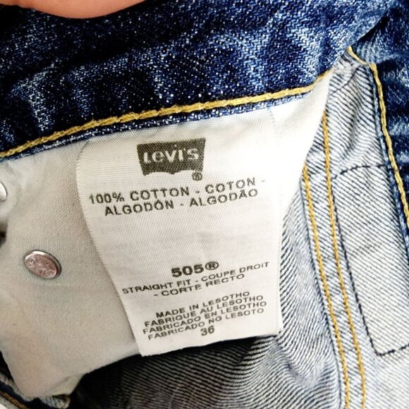 Levi's Y2K Mens 505 Straight Fit Denim Shorts 36x10 100% Cotton Bermuda - Picture 5 of 7